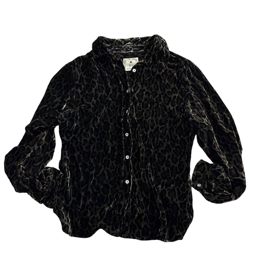 Arleen Bowman Chin Chin Vintage 90s Silk Velvet Leopard Blouse Vintage S